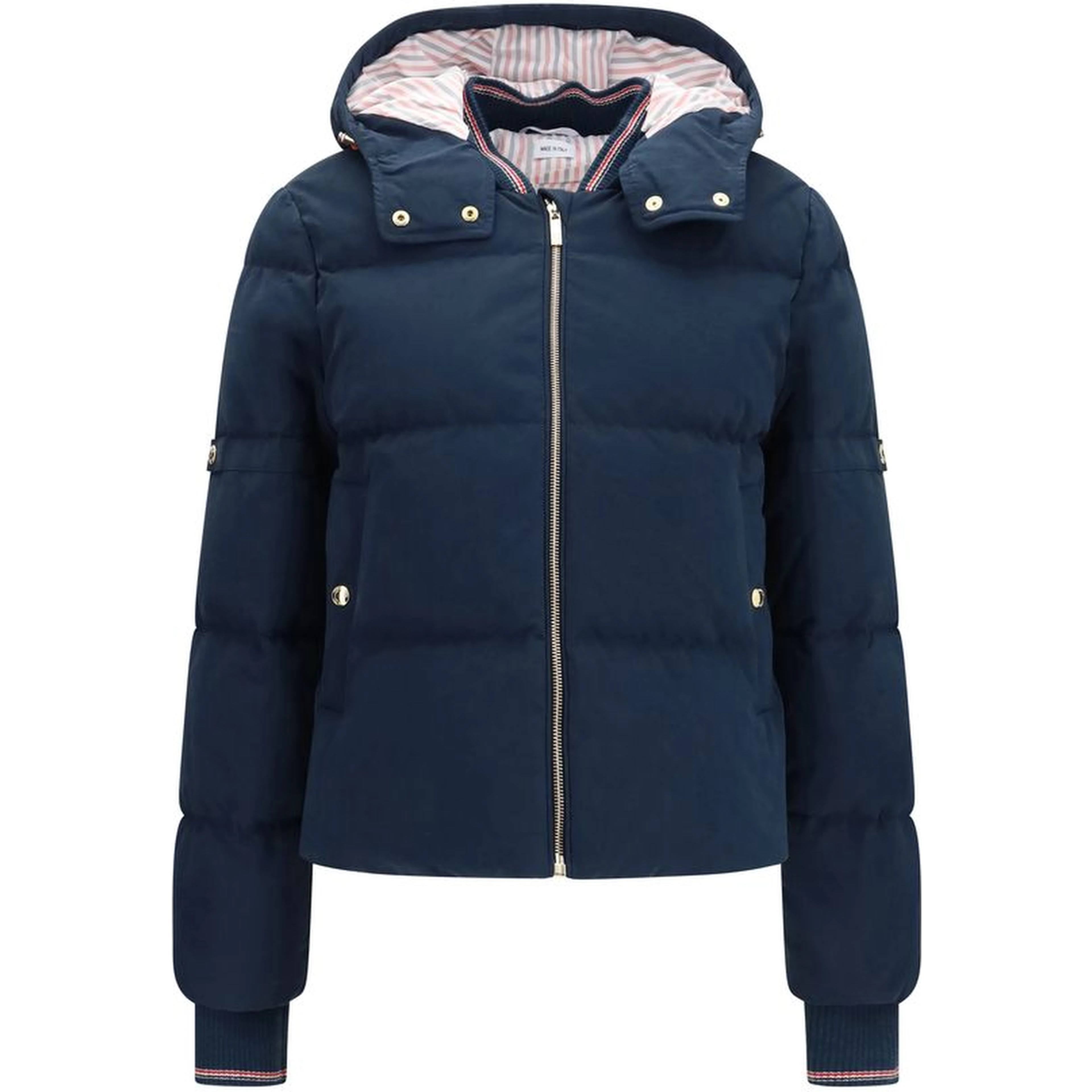 Blue Cotton Full-Length Jacket