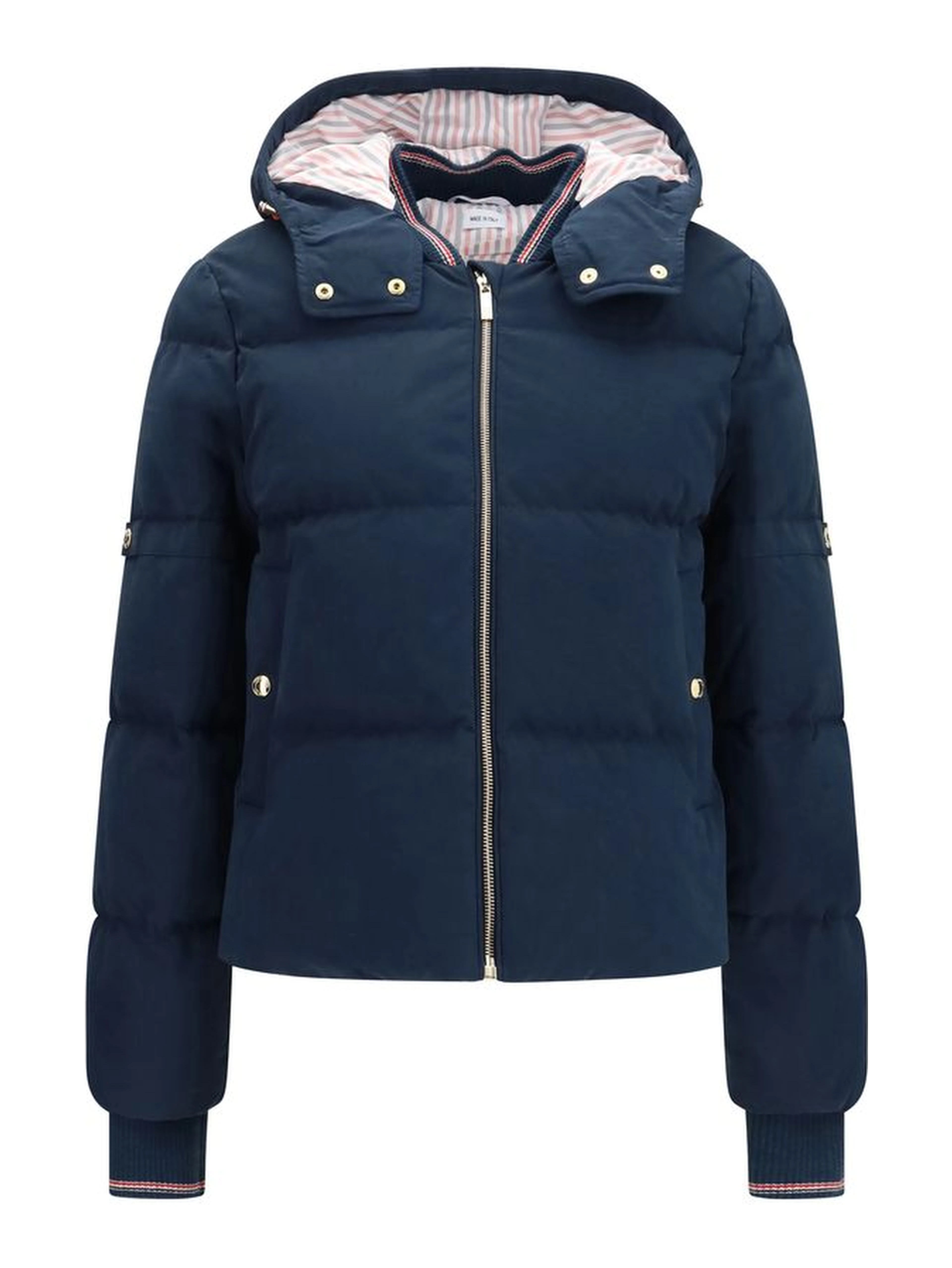 Blue Cotton Full-Length Jacket