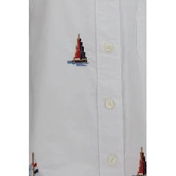 White Cotton Pattern Shirt
