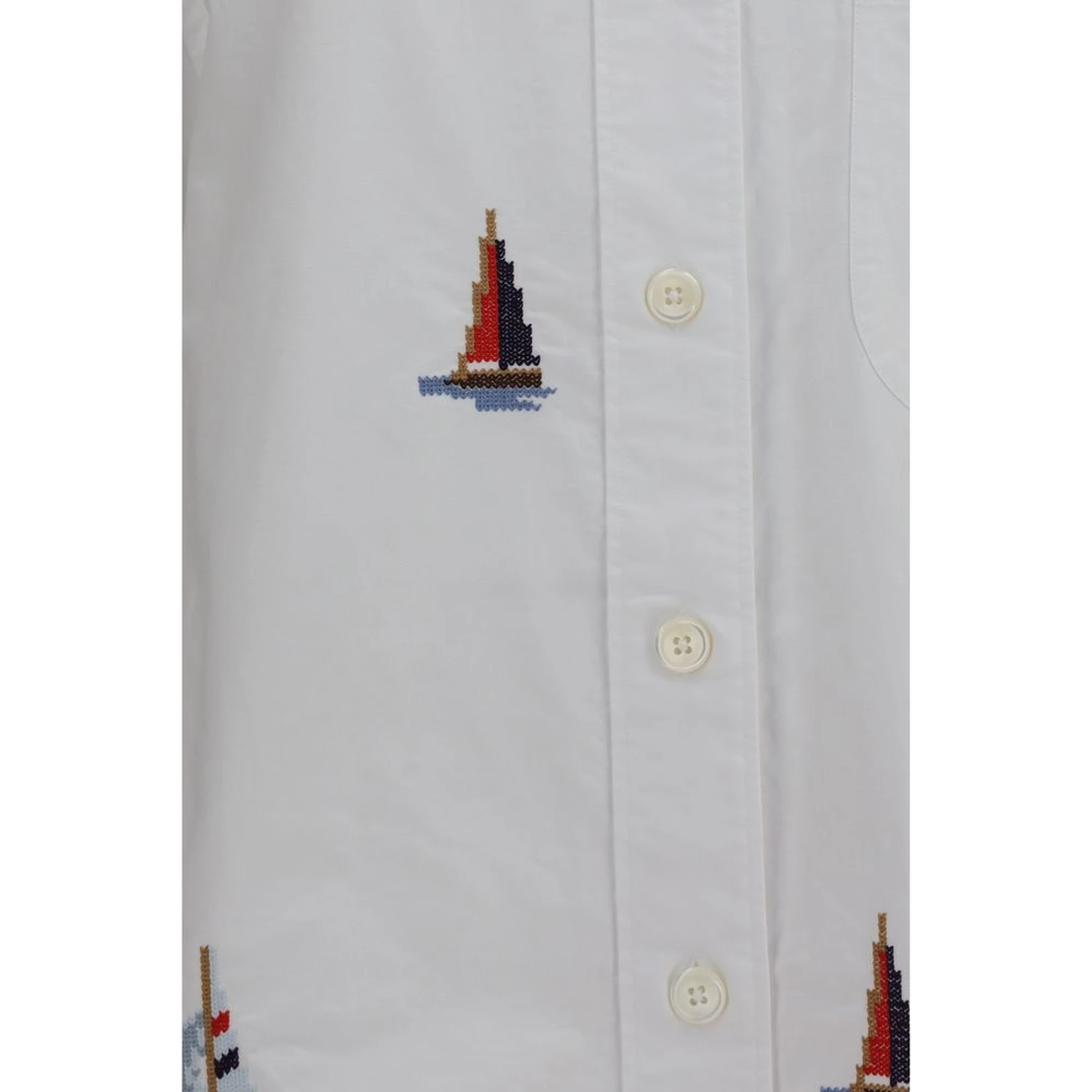 White Cotton Pattern Shirt