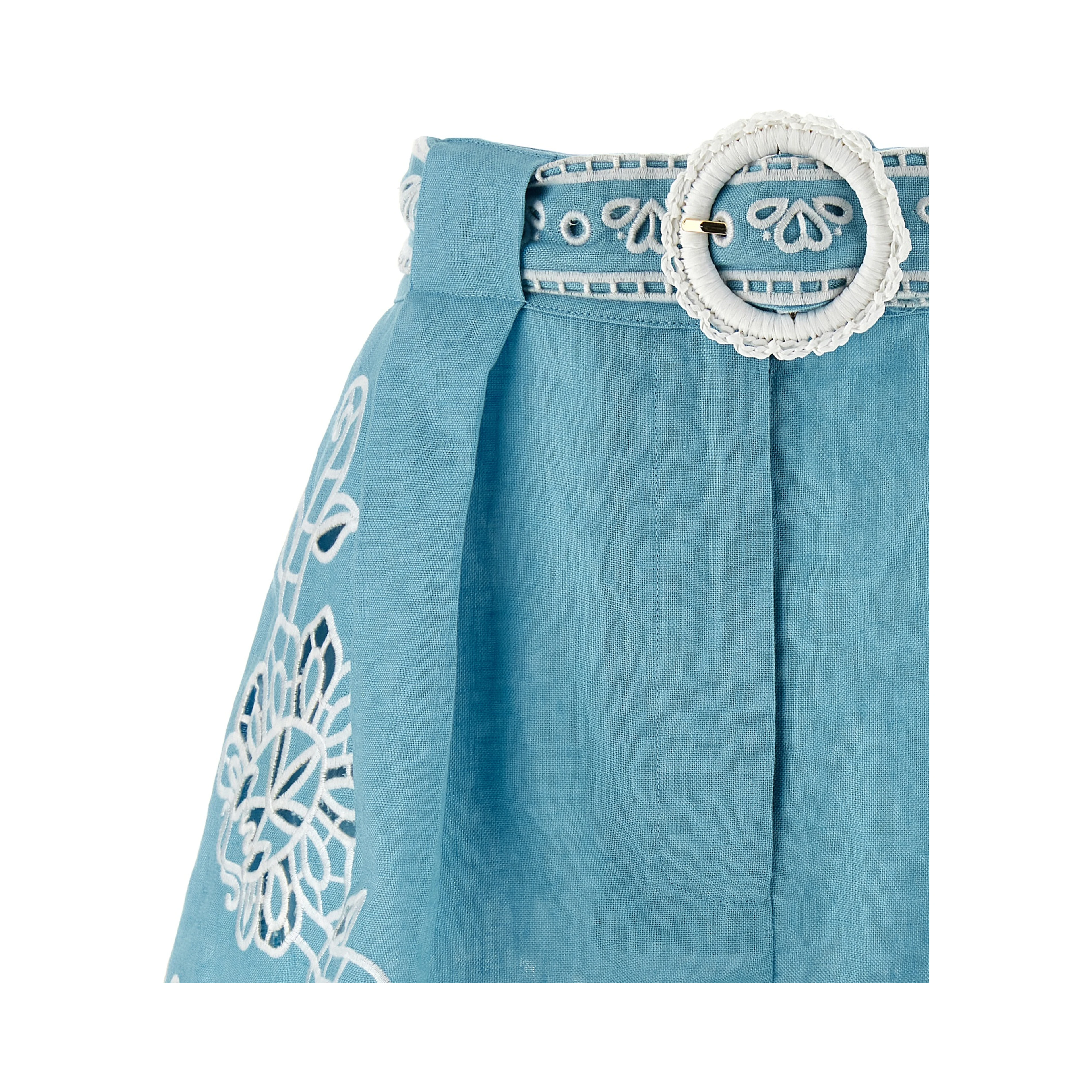 Blue Linen Bermuda Shorts