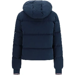 Blue Cotton Full-Length Jacket
