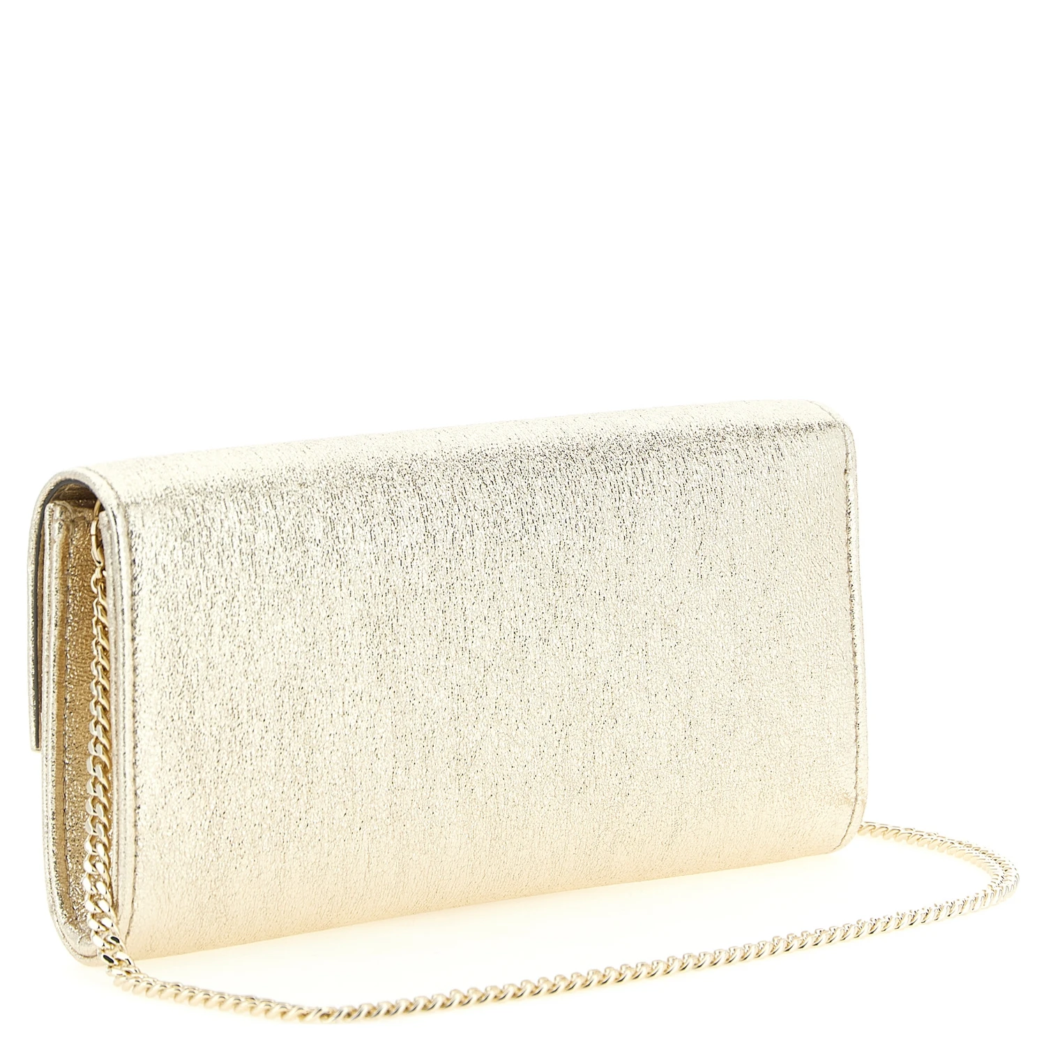 Gold Lamb Leather Clutch Bag