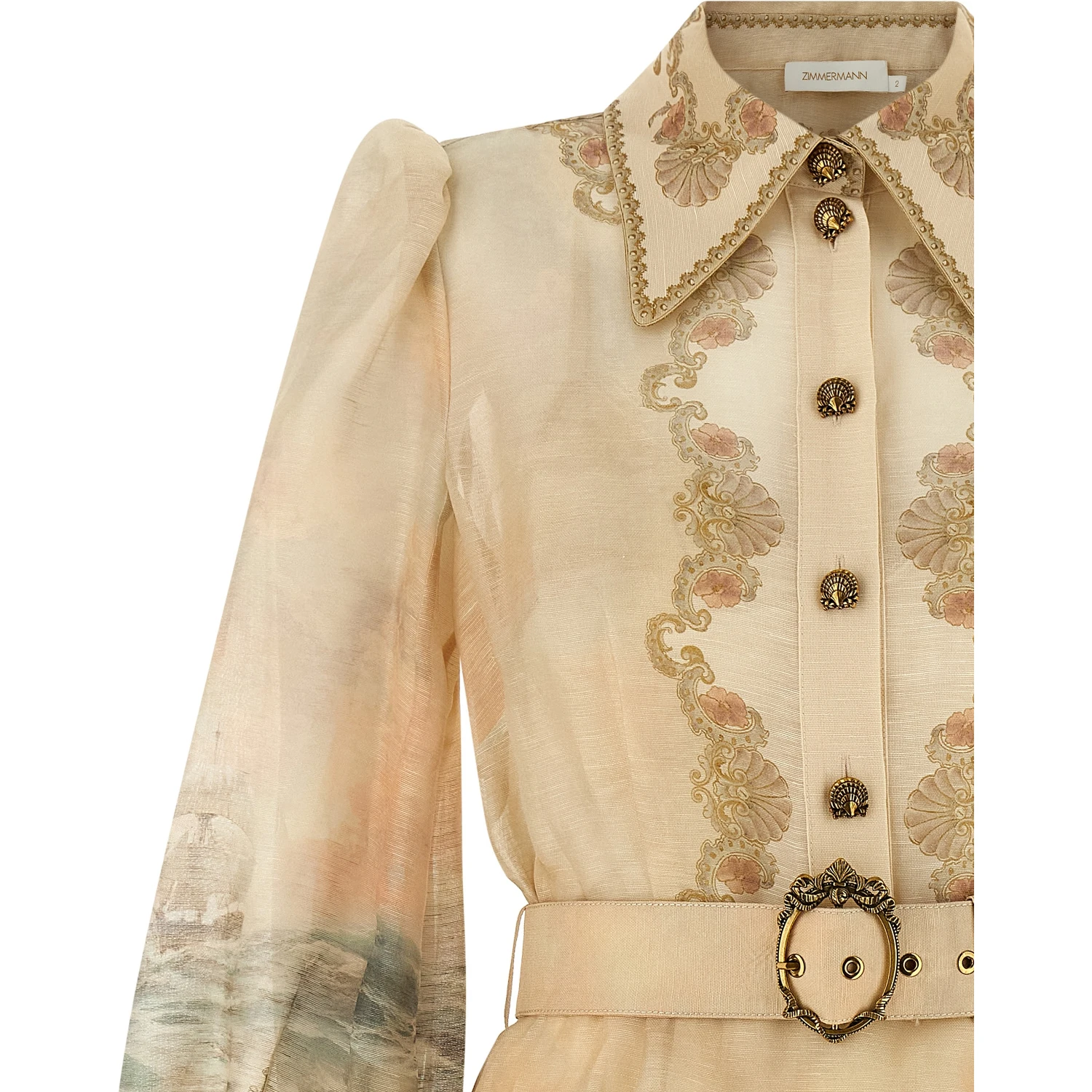 Beige Linen Short Dress