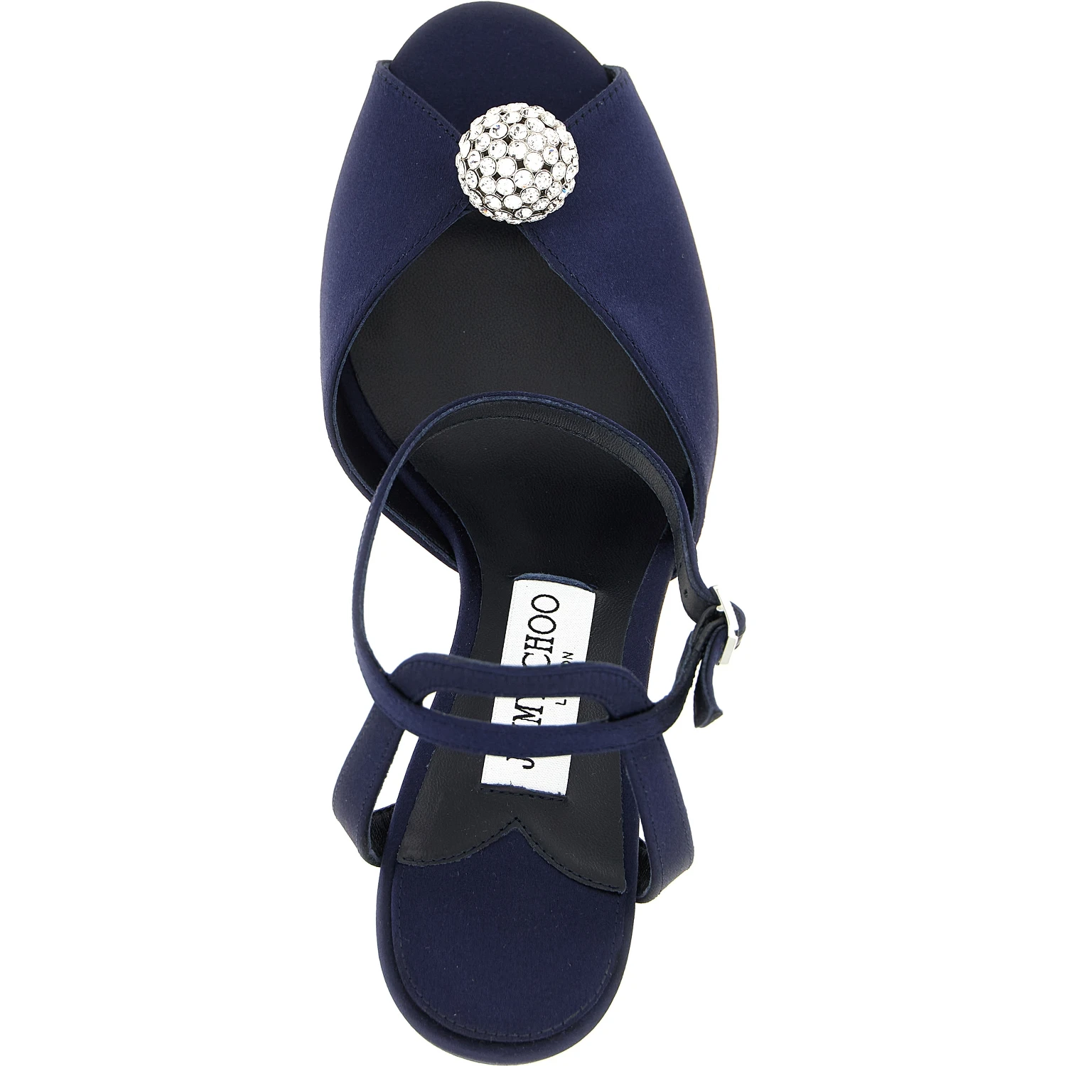 Blue Tencel Stiletto Heel Sandals