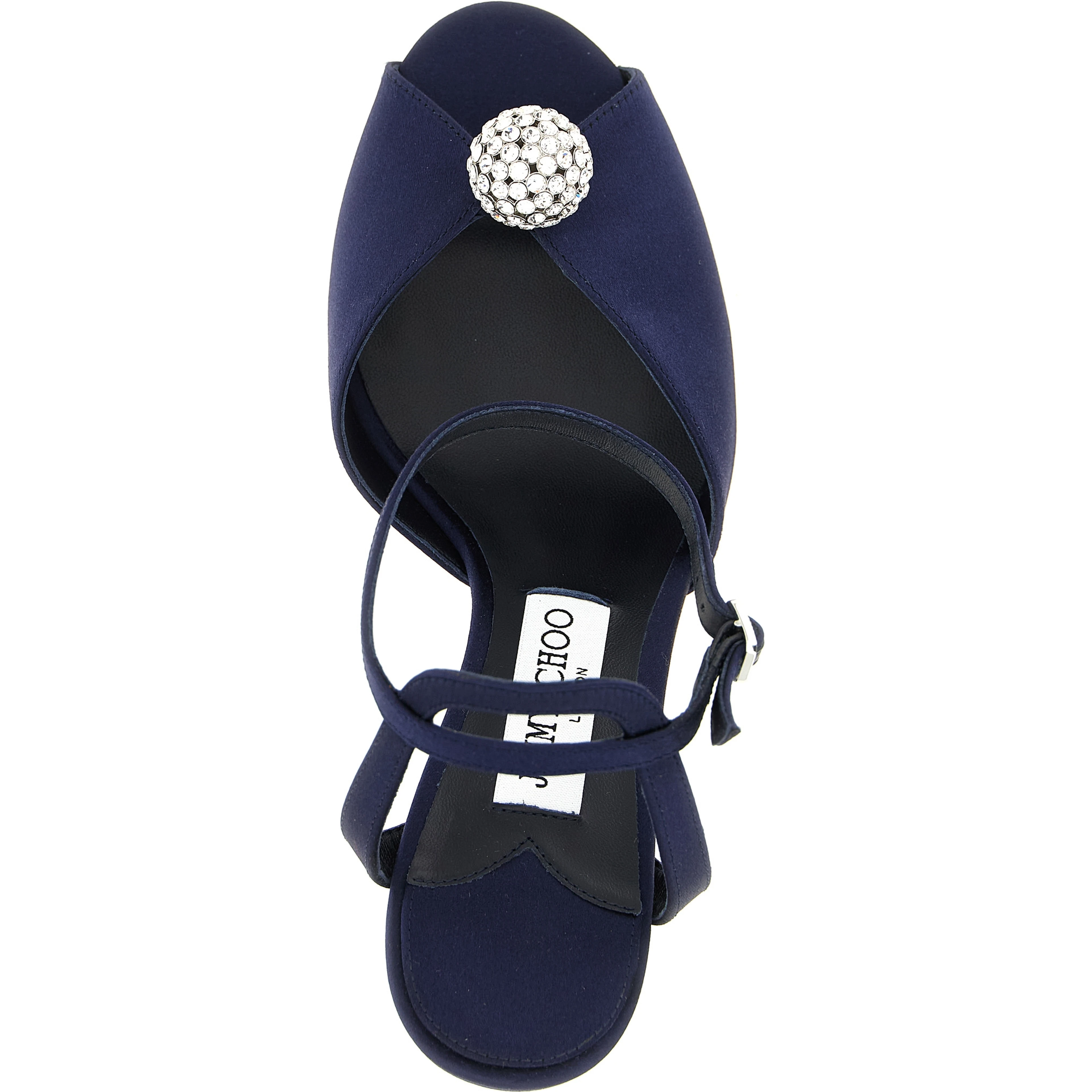 Blue Tencel Stiletto Heel Sandals
