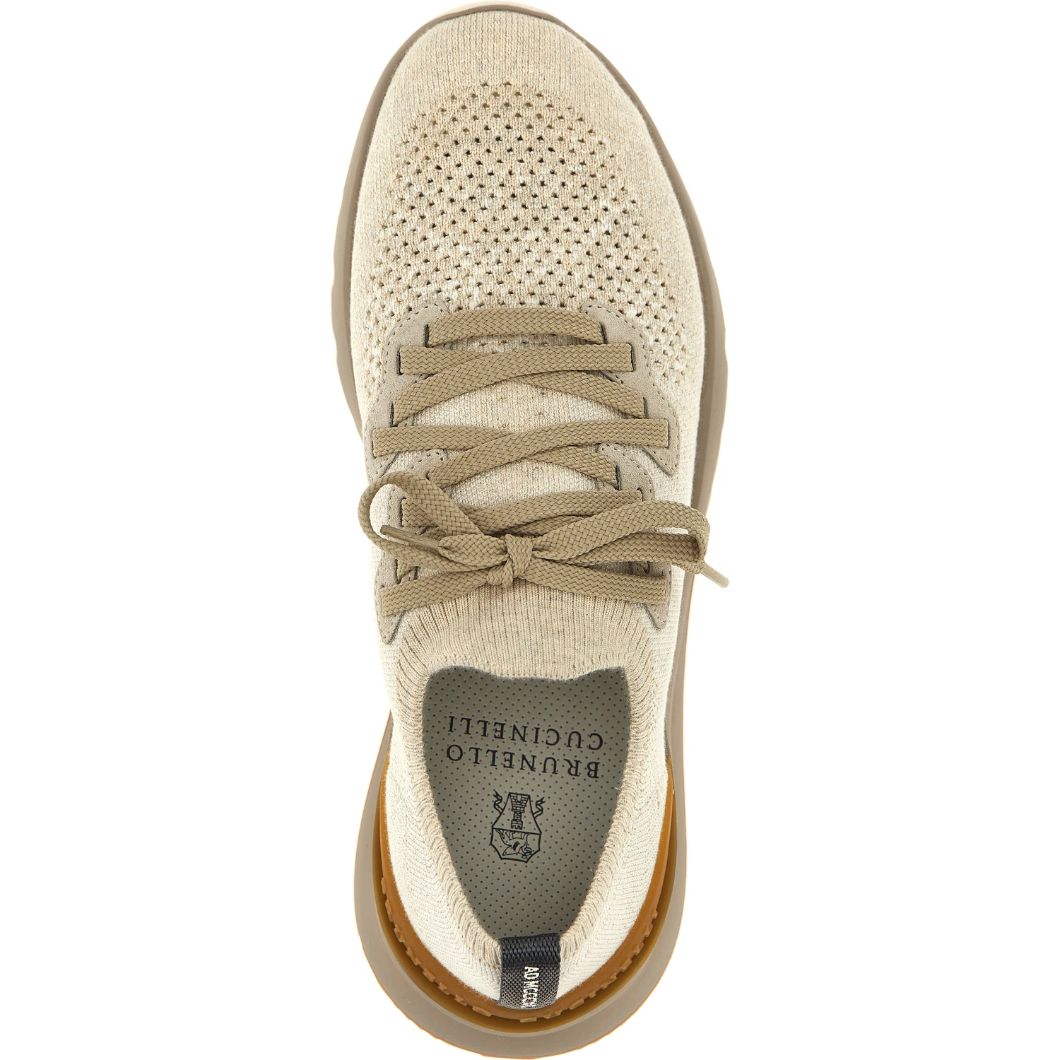 Beige Cotton Low Top Sneakers