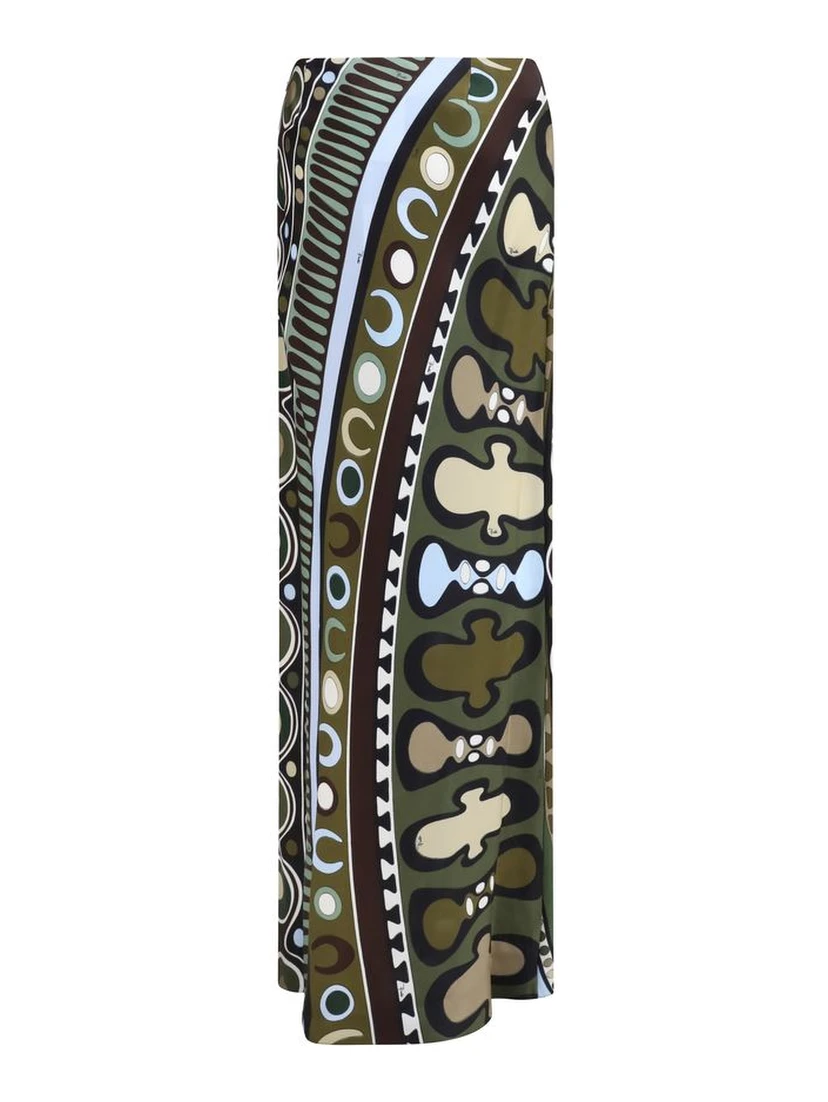Multicolor Viscose Long Skirt