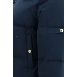Blue Cotton Full-Length Jacket