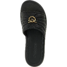 Black Lambskin Slides