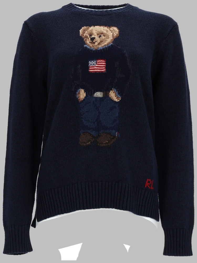 MAGLIA "BEAR" IN COTONE E LINO