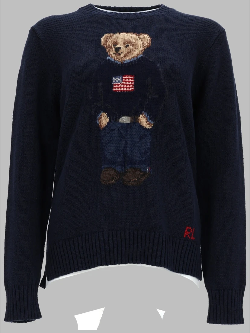 MAGLIA "BEAR" IN COTONE E LINO