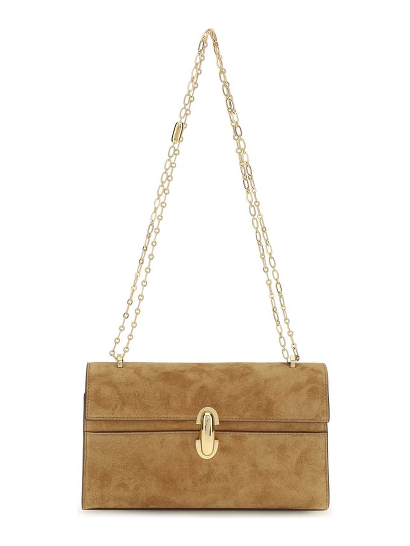 Beige Calf Leather Bos Taurus Shoulder Bag