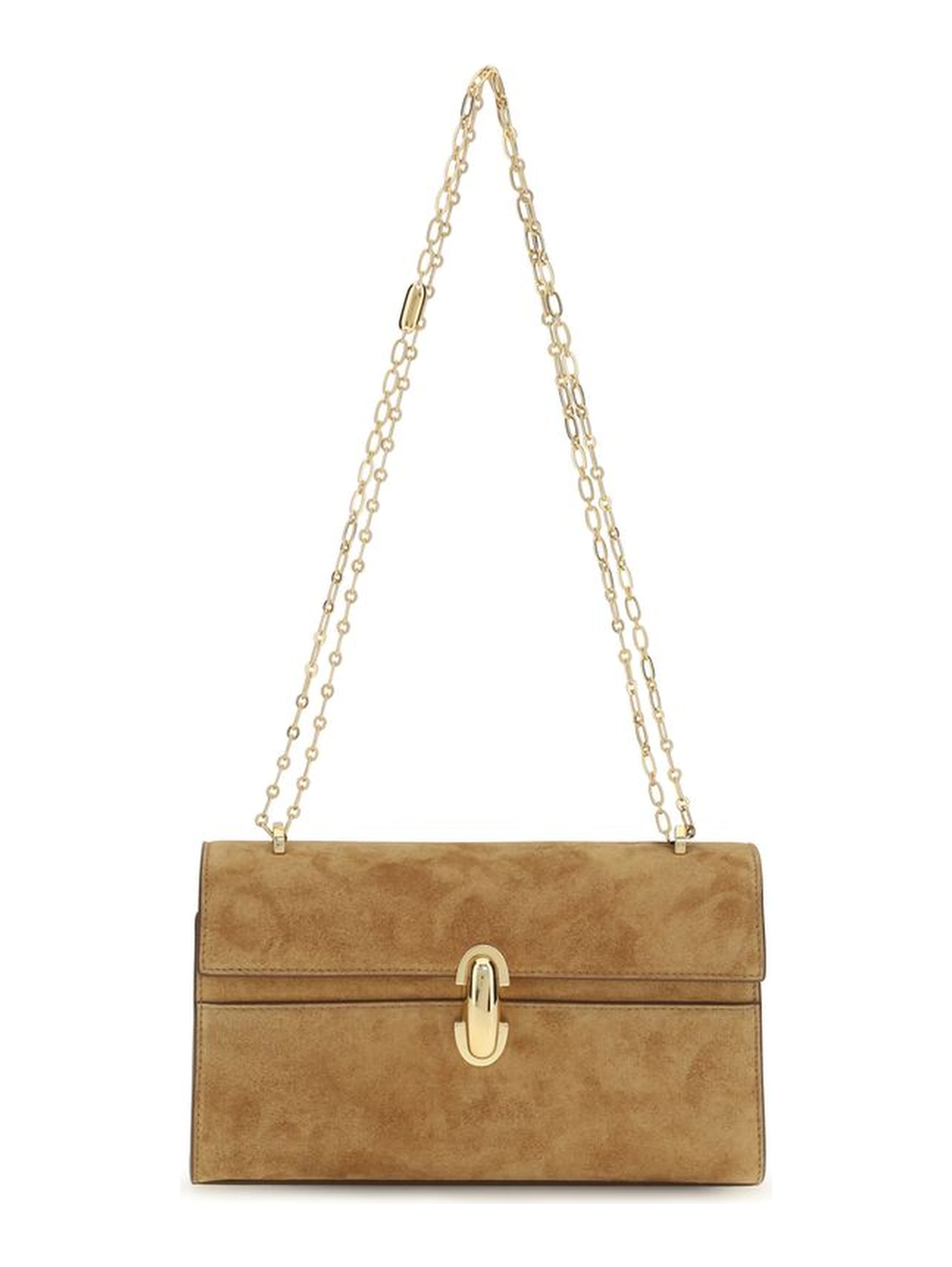 Beige Calf Leather Bos Taurus Shoulder Bag
