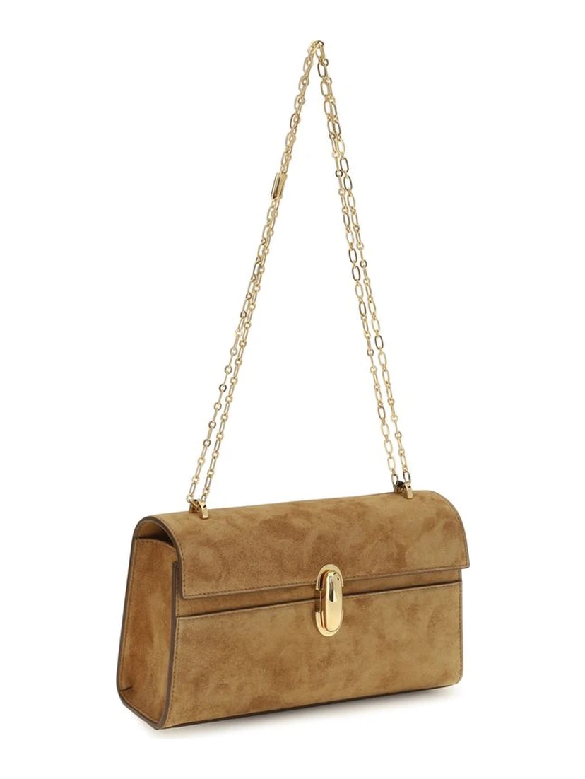 Beige Calf Leather Bos Taurus Shoulder Bag