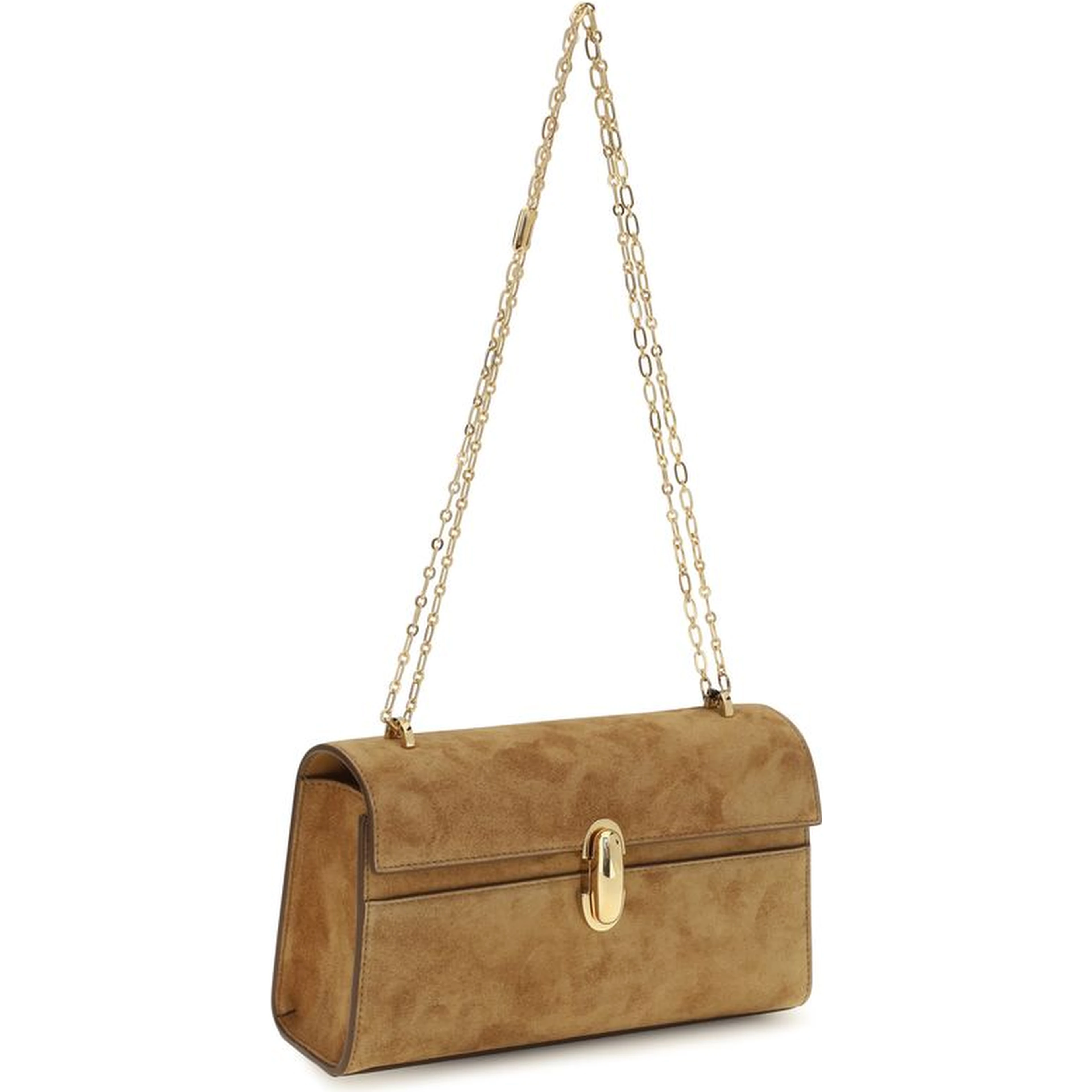 Beige Calf Leather Bos Taurus Shoulder Bag