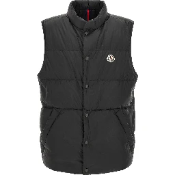 Black Polyamide Sleeveless Jacket