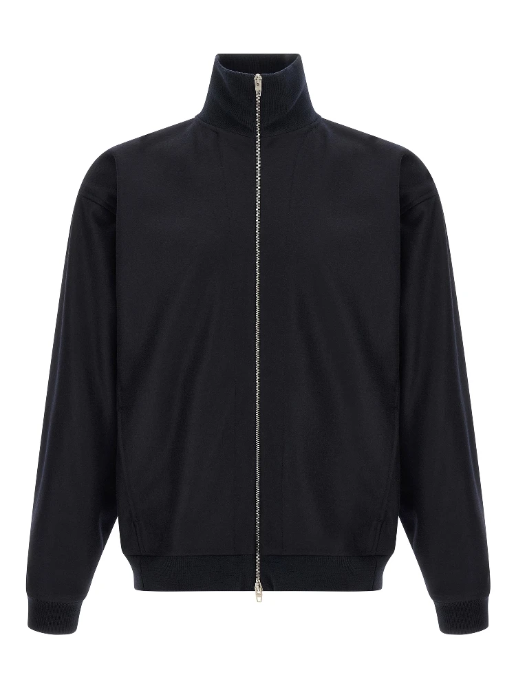 Blue Wool Full-Length Jacket
