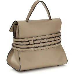 Beige Goatskin Shoulder Bag
