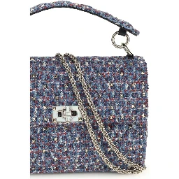 Blue Fabric Shoulder Bag