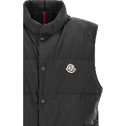Black Polyamide Sleeveless Jacket