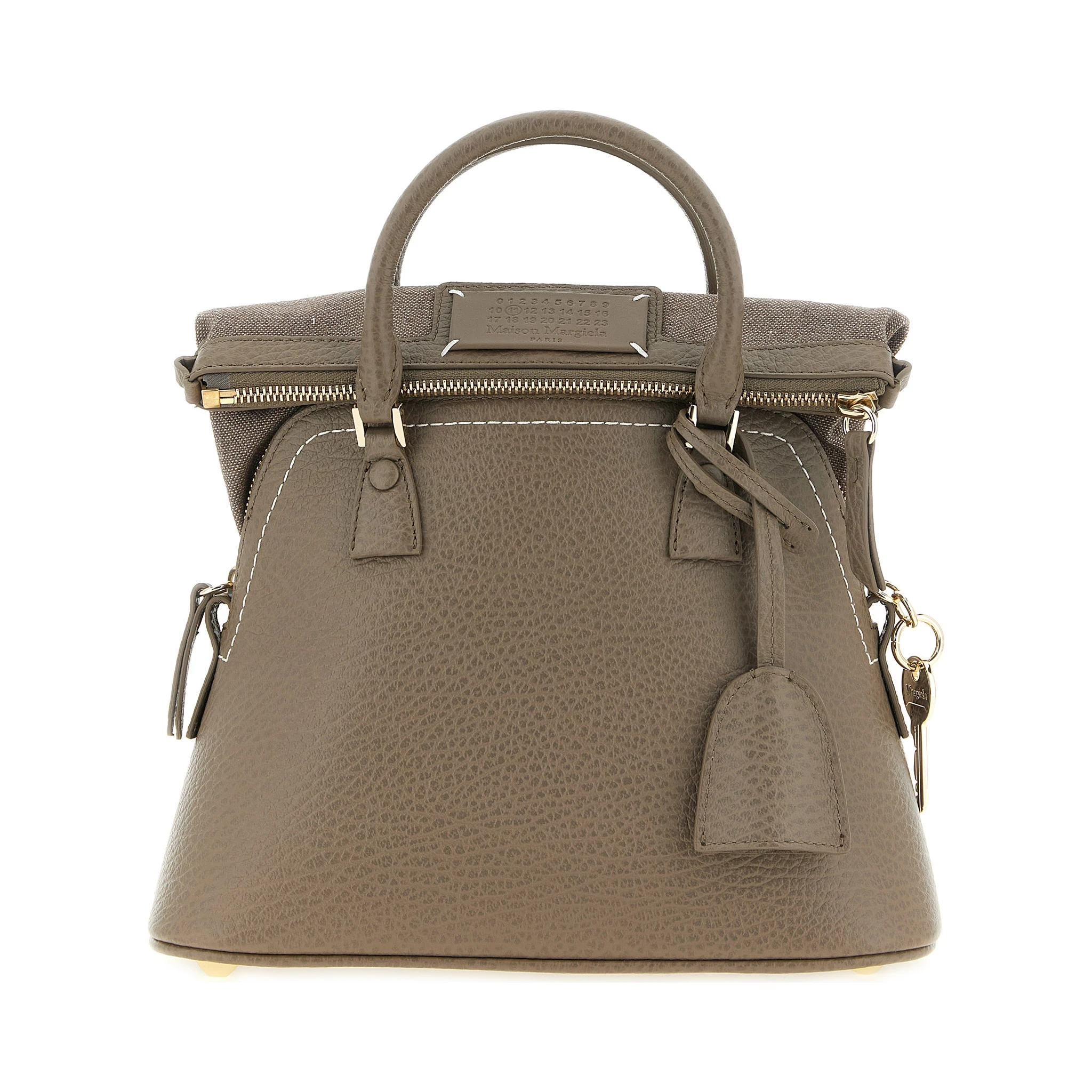 Gray Calfskin Shoulder Bag