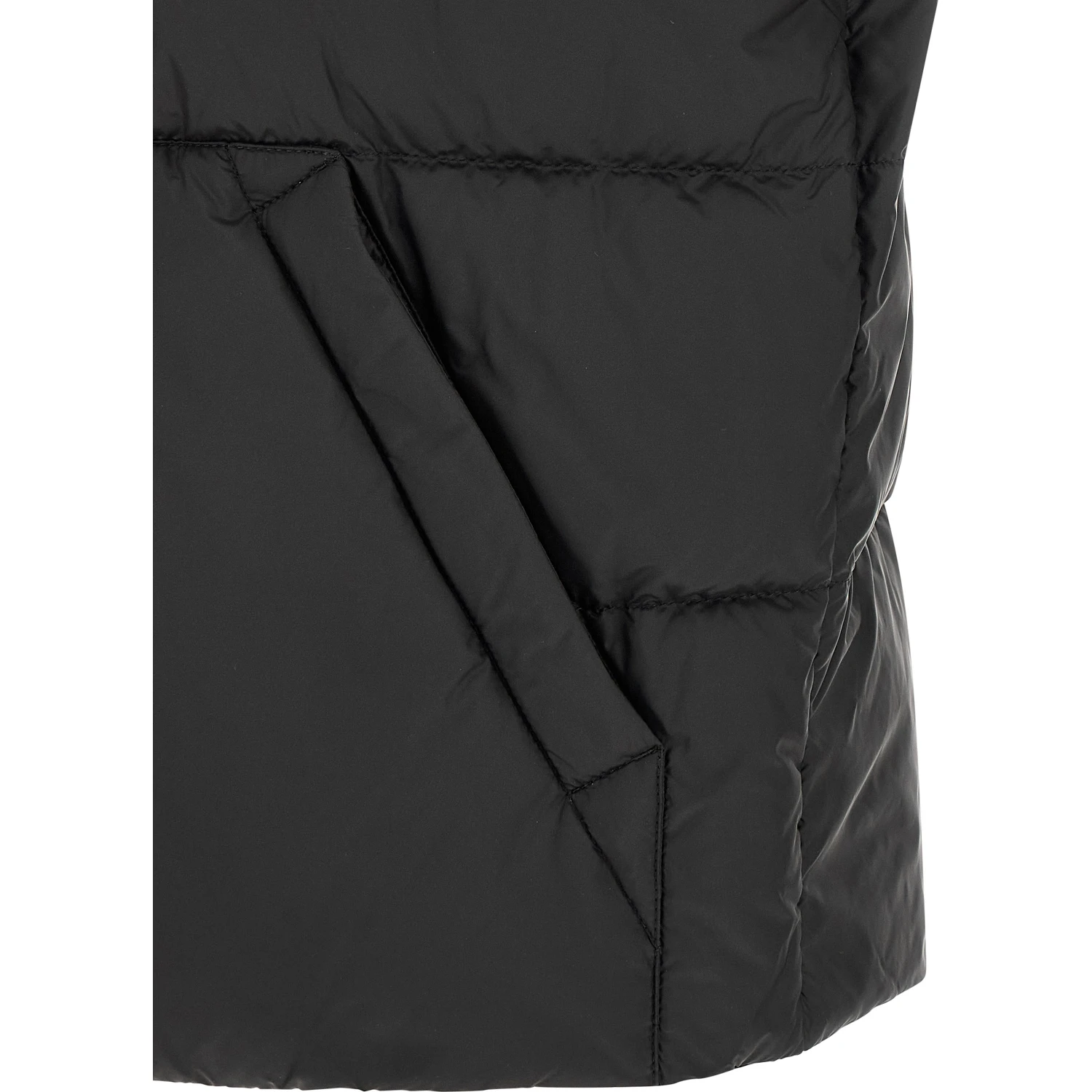 Black Polyamide Sleeveless Jacket