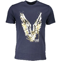 Blue Cotton Men's T-Shirt