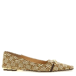 Beige Polyester Ballet Flats