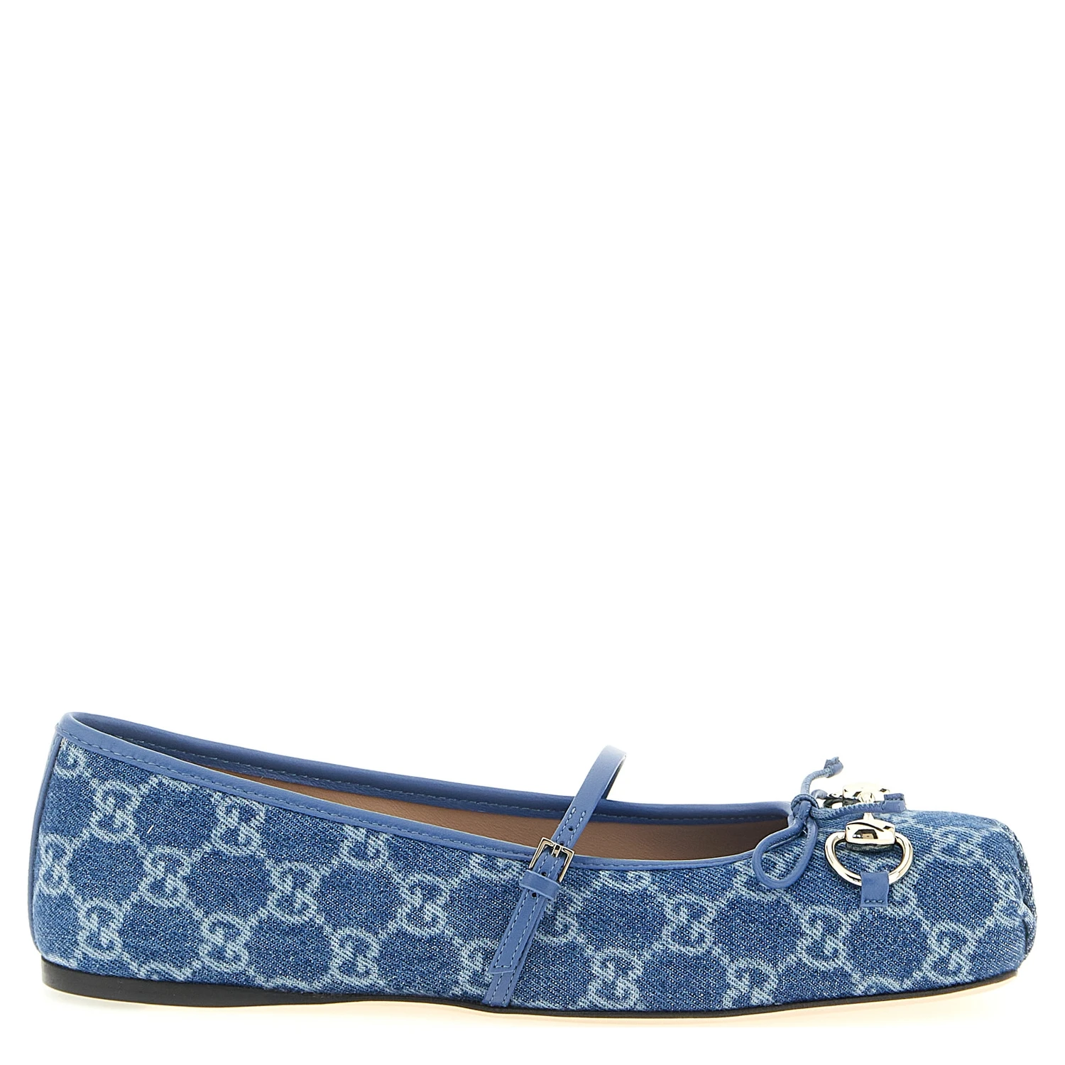 Blue Cotton Ballet Flats