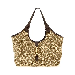 Beige Polyester Tote Bag