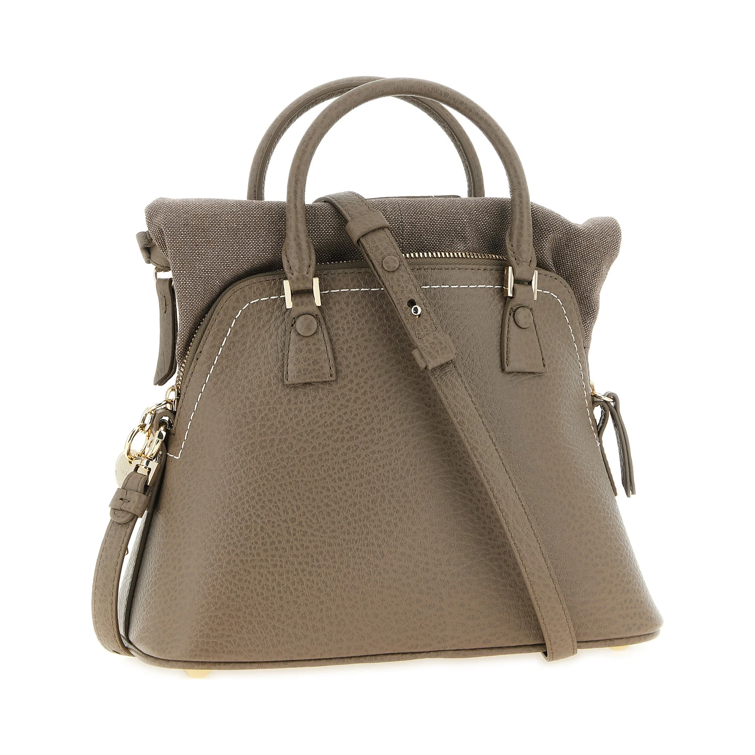 Gray Calfskin Shoulder Bag
