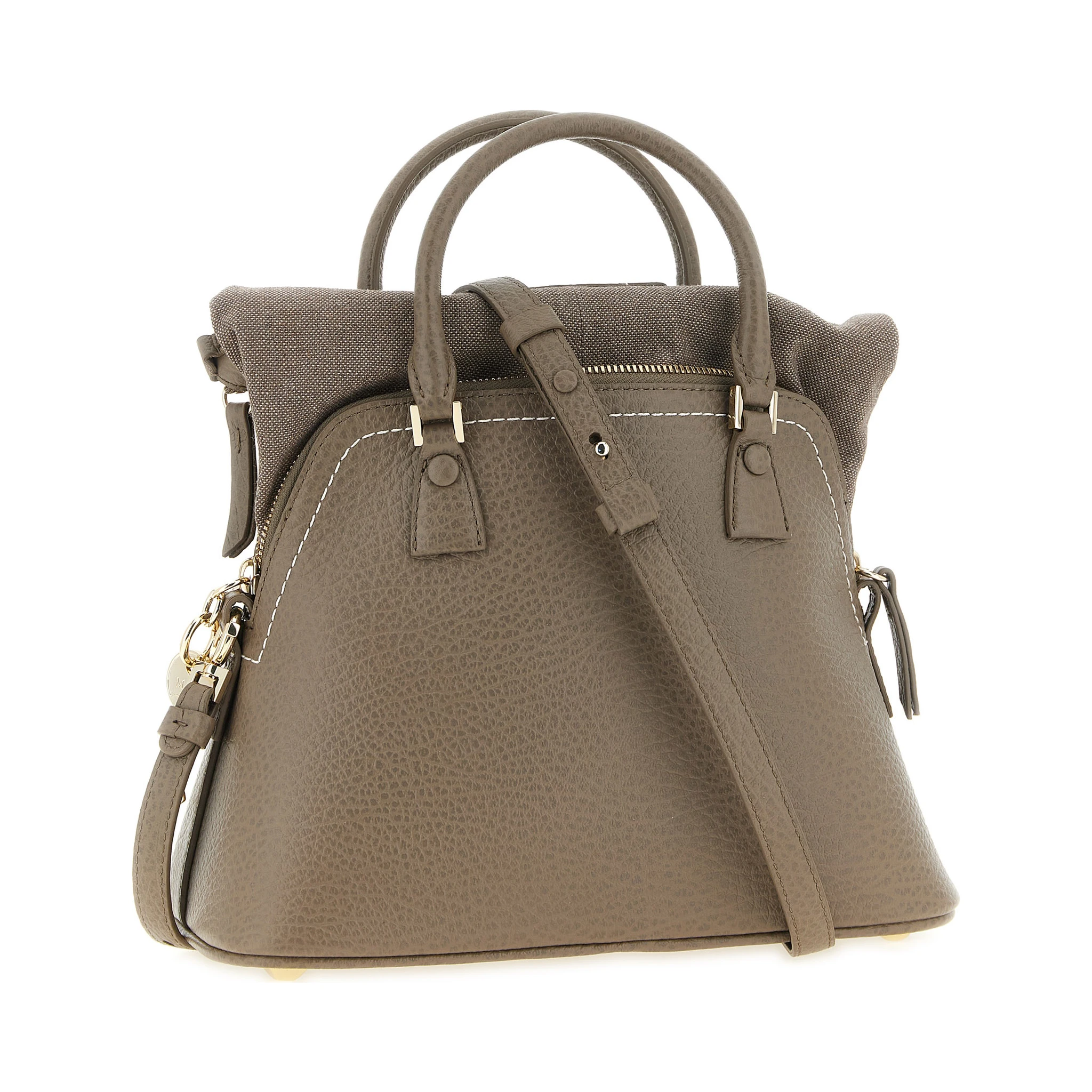 Gray Calfskin Shoulder Bag