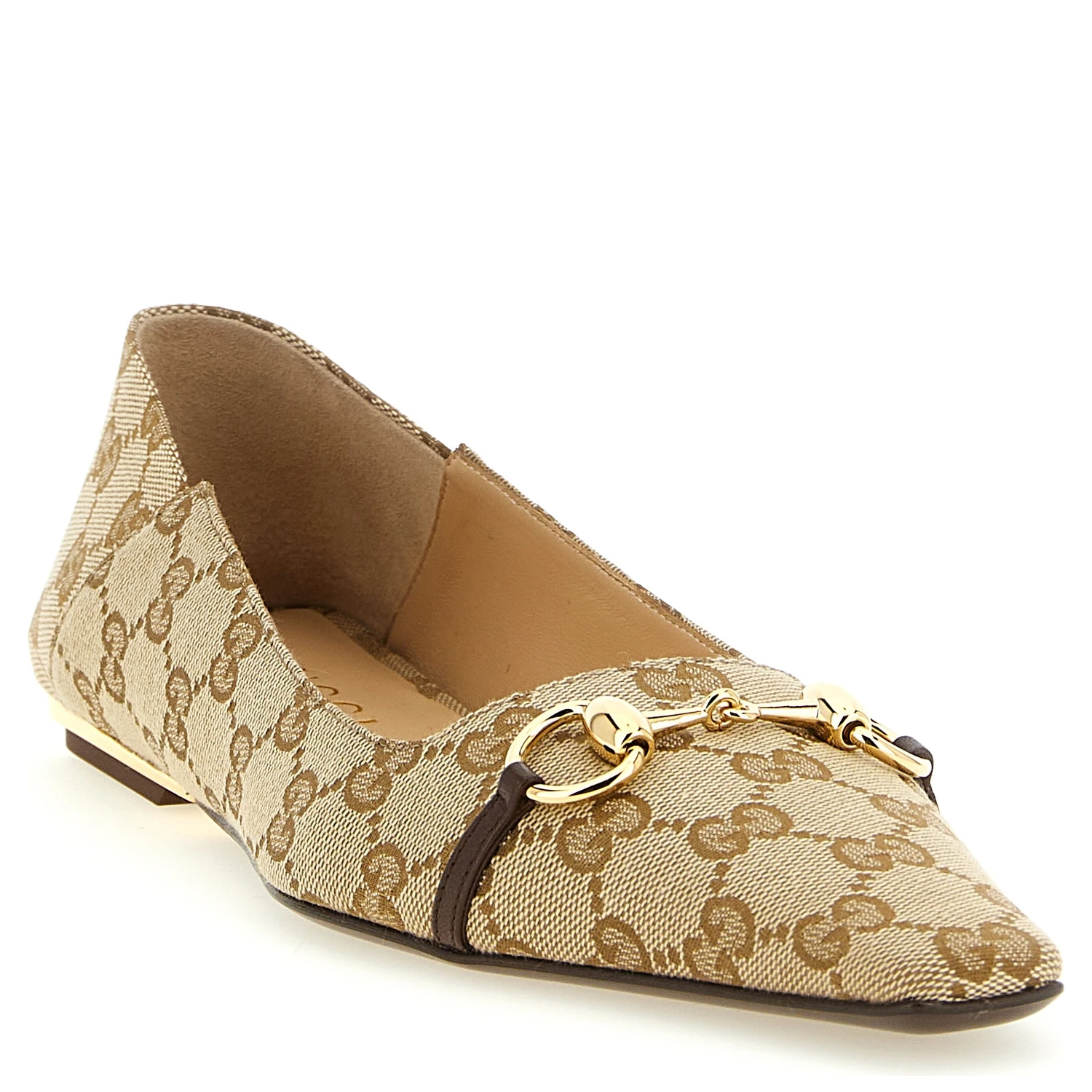 Beige Polyester Ballet Flats