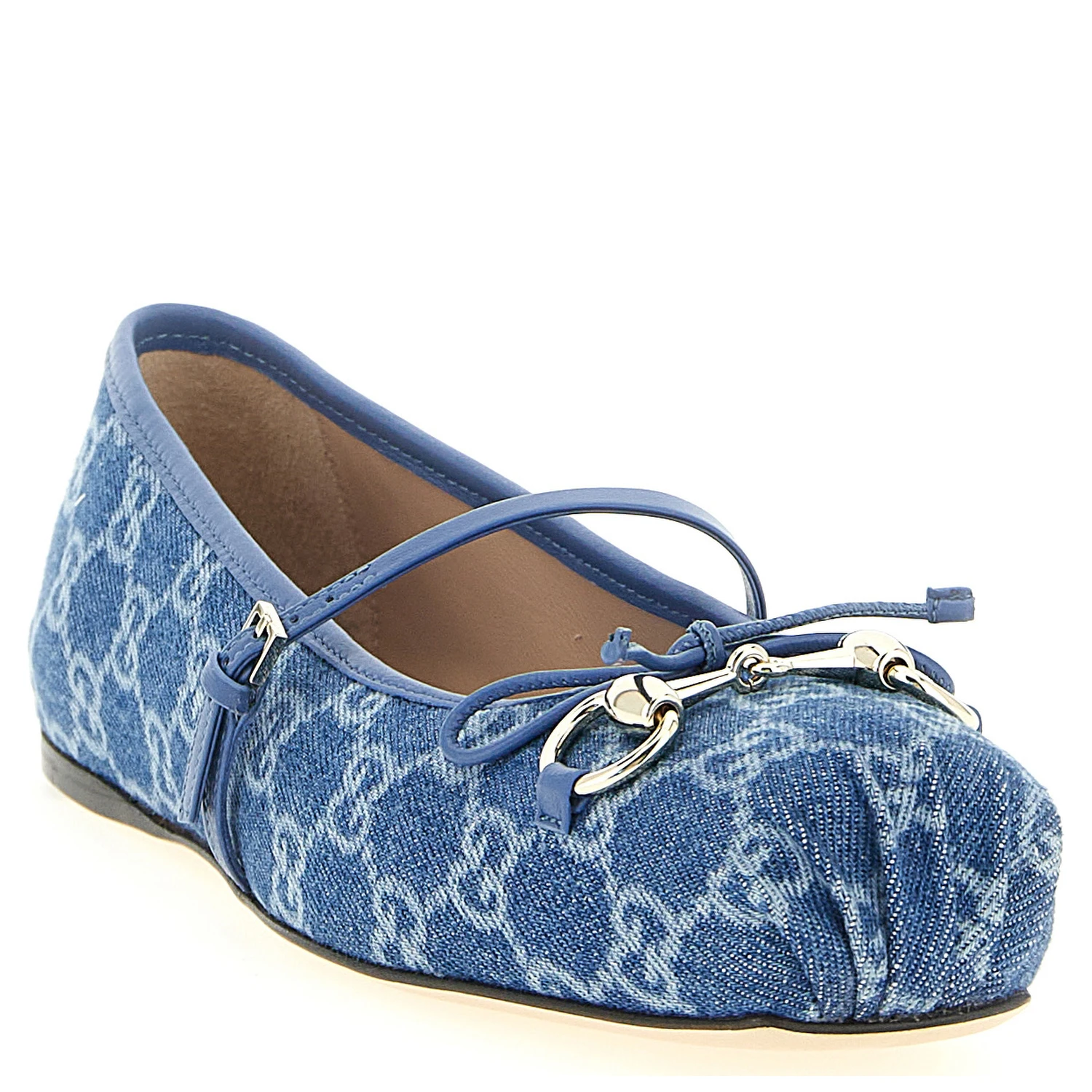 Blue Cotton Ballet Flats