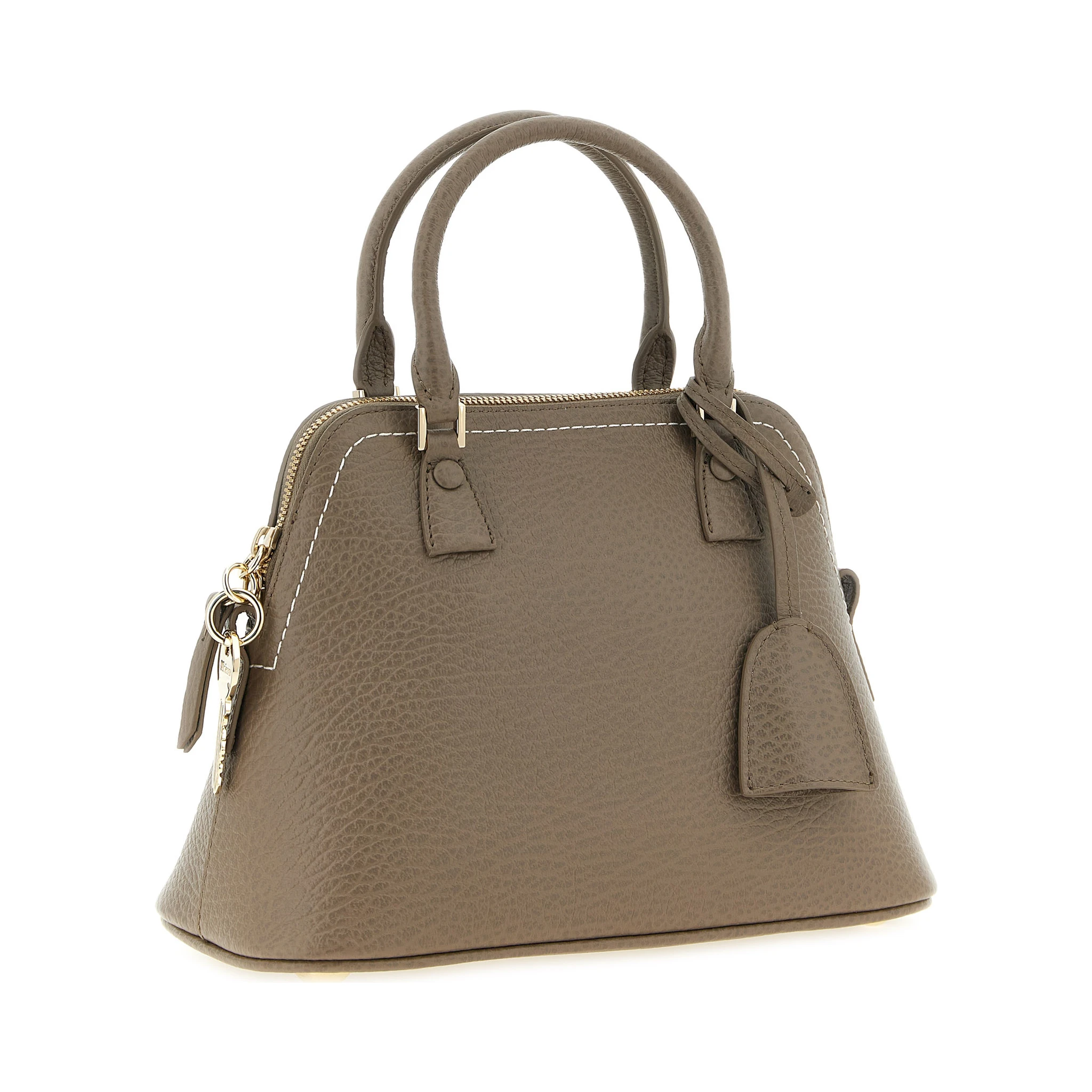 Gray Calfskin Shoulder Bag