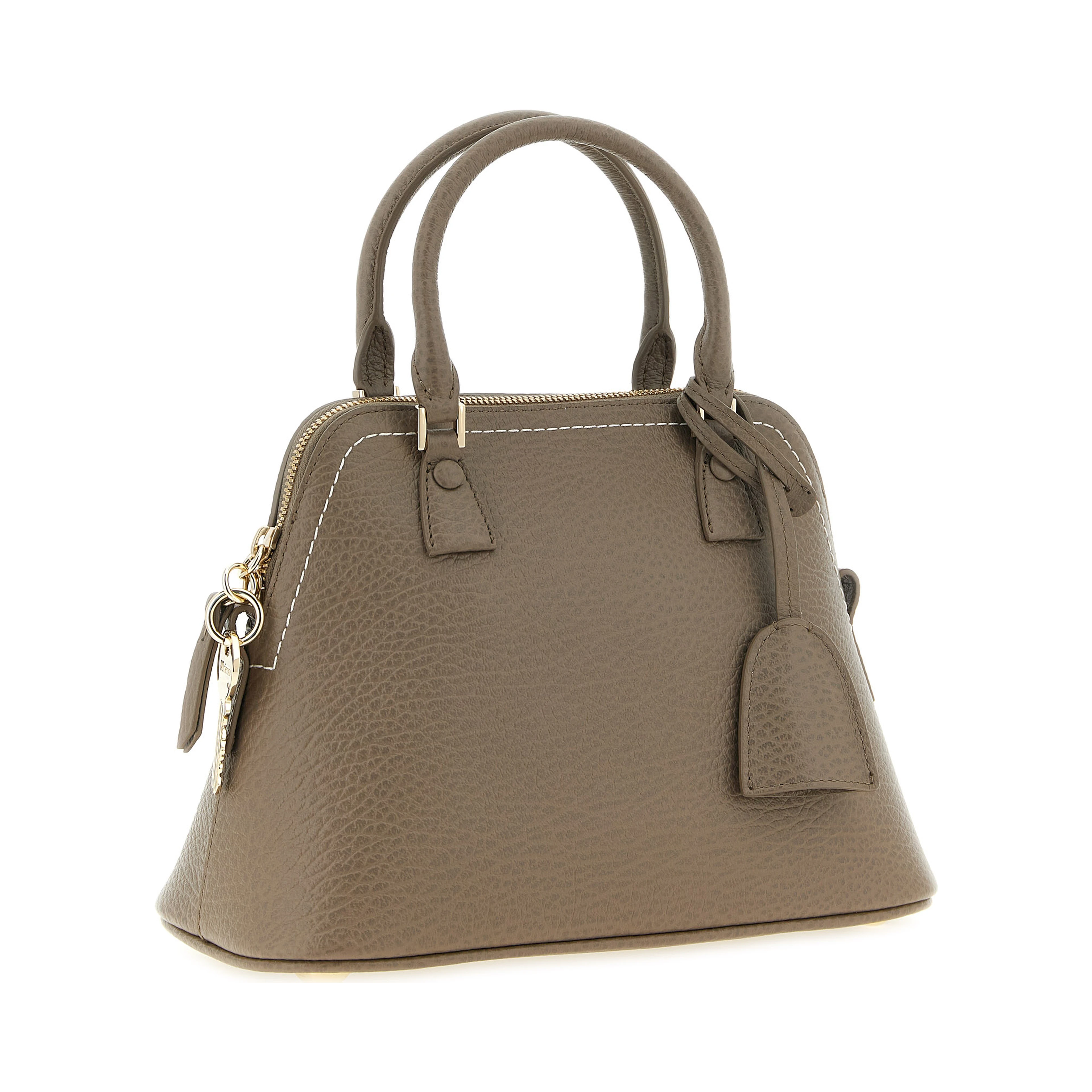 Gray Calfskin Shoulder Bag