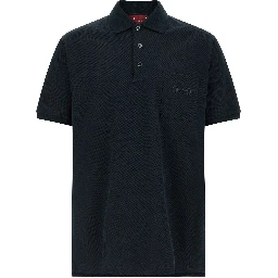 Blue Cotton Polo Shirt