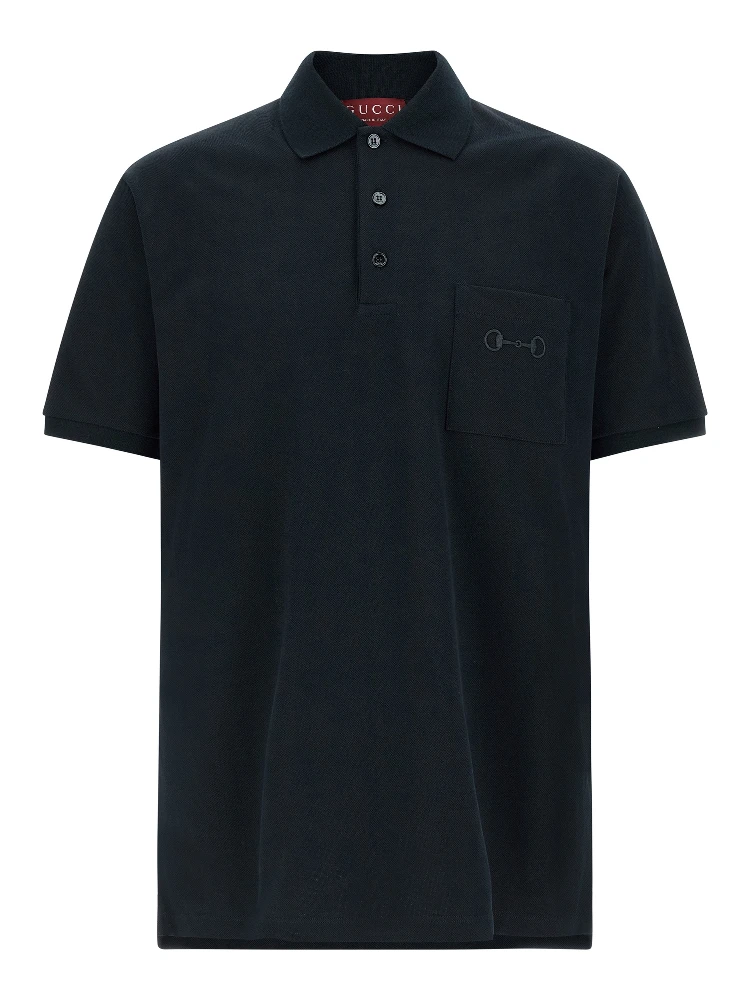 Blue Cotton Polo Shirt