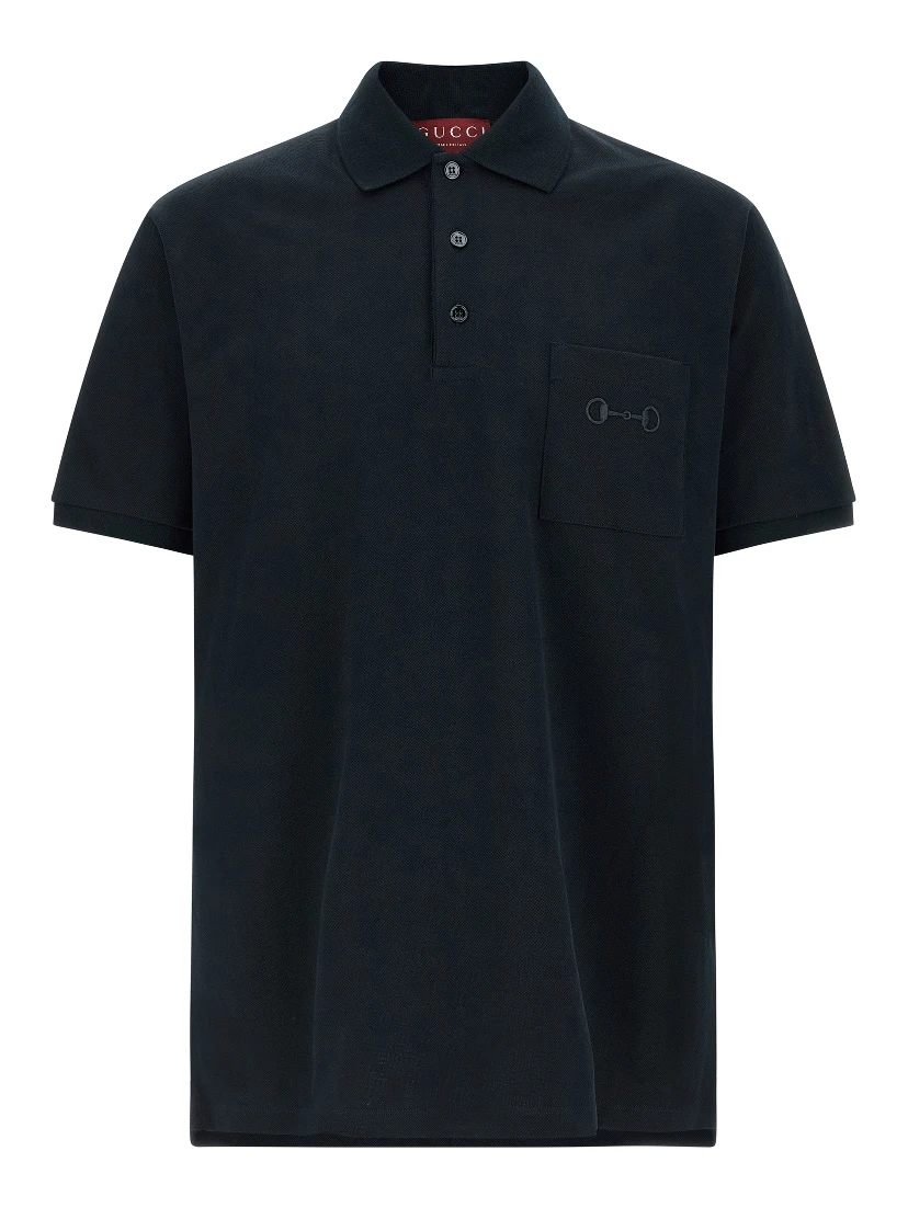 Blue Cotton Polo Shirt