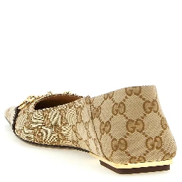 Beige Polyester Ballet Flats