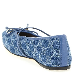 Blue Cotton Ballet Flats