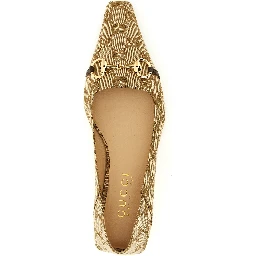 Beige Polyester Ballet Flats