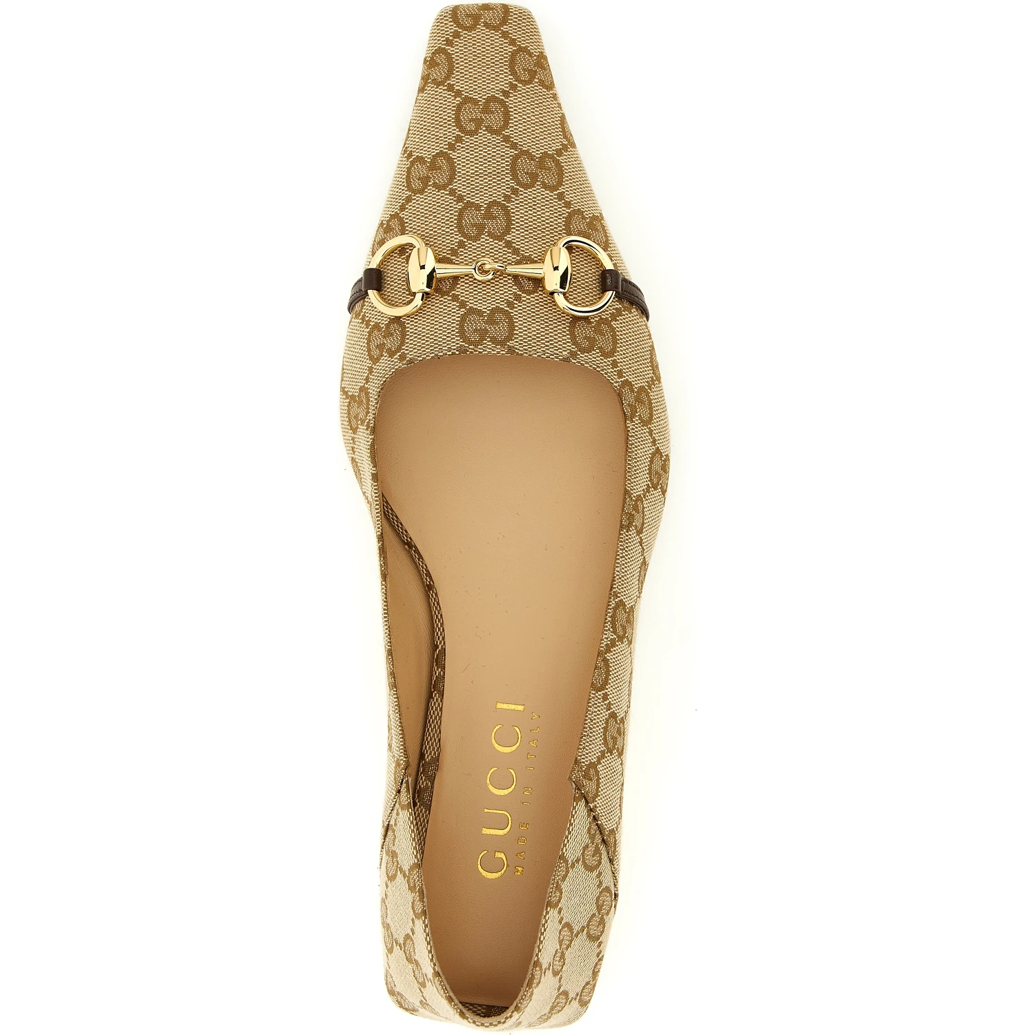 Beige Polyester Ballet Flats