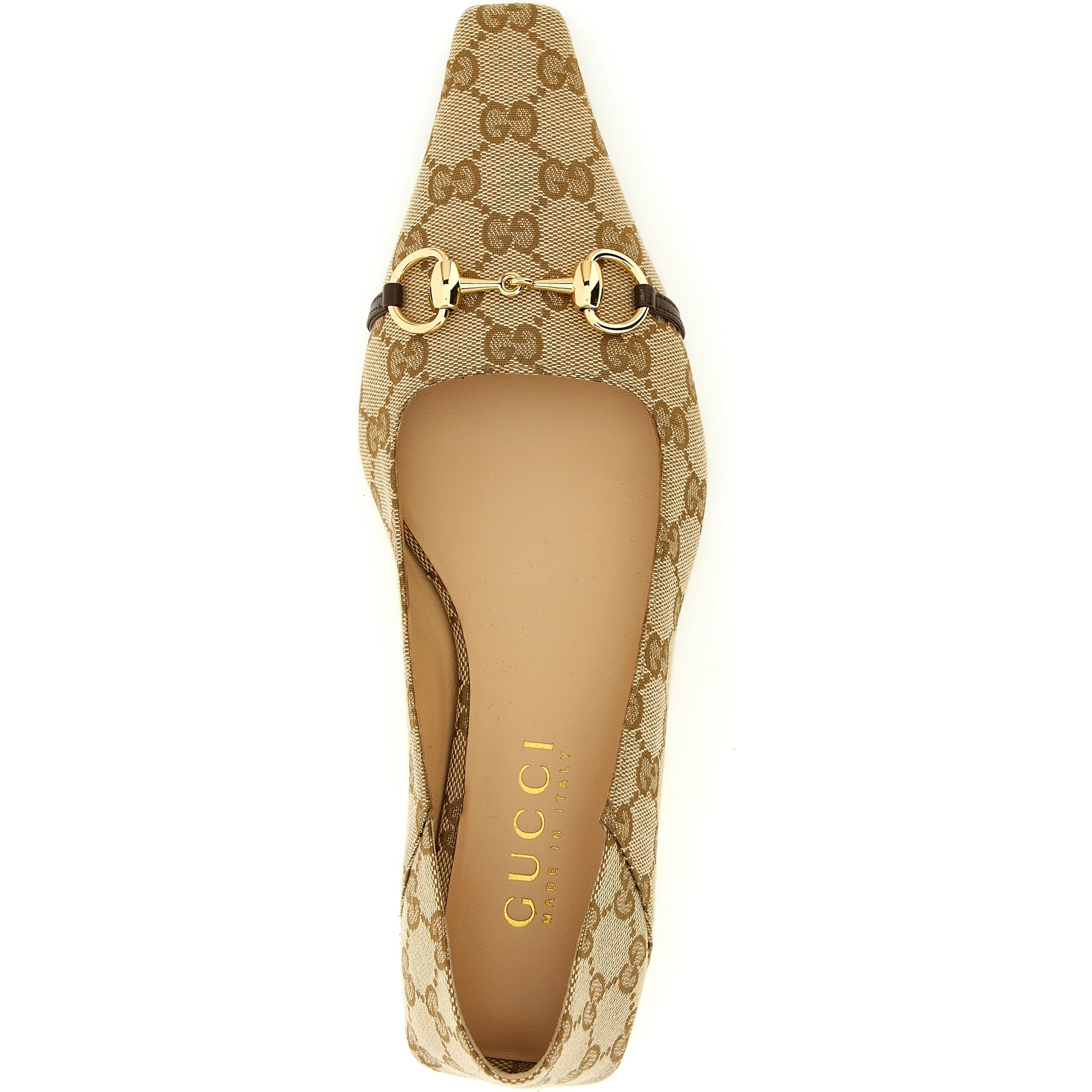 Beige Polyester Ballet Flats