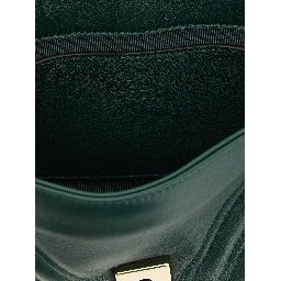 Bicolor Lamb Leather Shoulder Bag