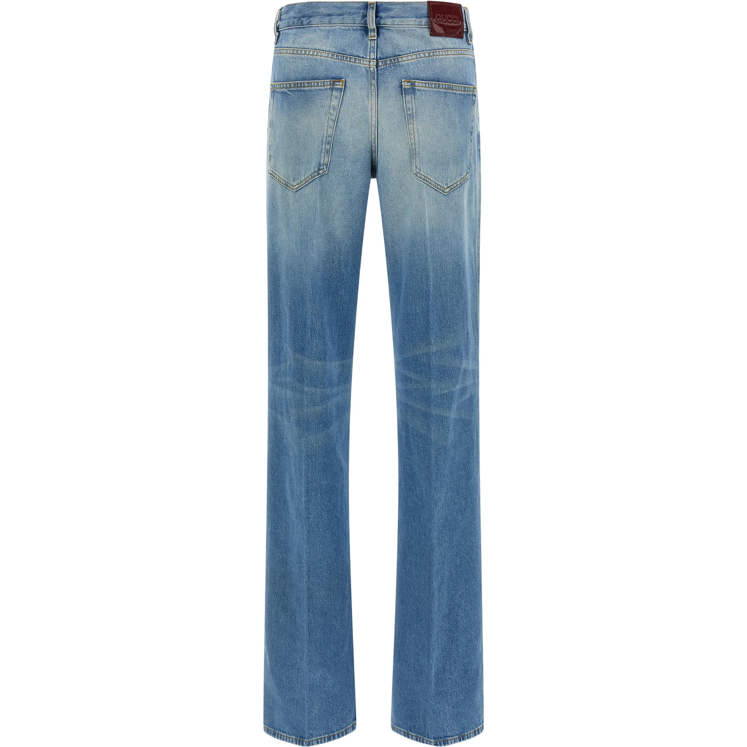 Blue Cotton Flared Jeans