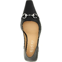 Black Lamb Leather Mid Heel Pumps