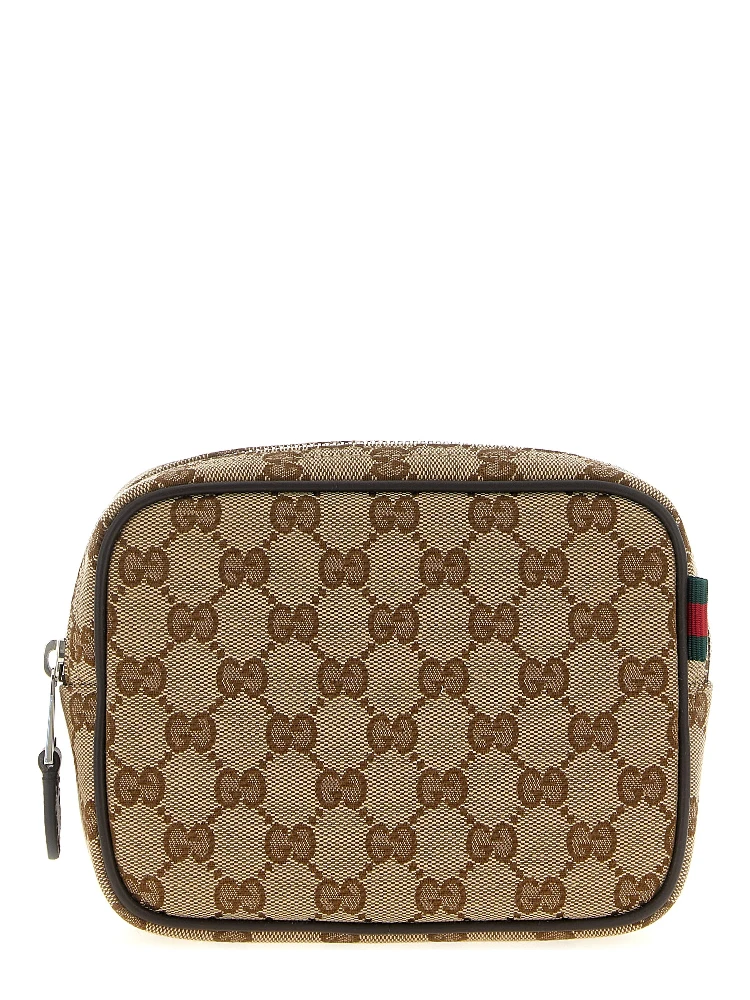 Beige Polyester Crossbody Bag
