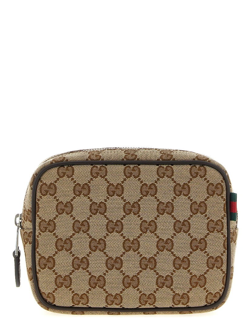 Beige Polyester Crossbody Bag